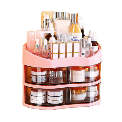 Organizador de maquillaje con cajones giratorios 360º rosa joybos